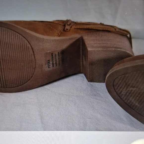 Sugar Brown Suede-Look Ankle Booties with Wrap Strap - Picture 6 of 7